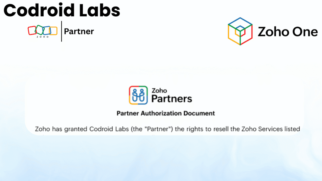 zoho partner codroid labs in Delhi ,Gurgaon