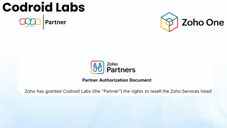 zoho partner codroid labs in Delhi ,Gurgaon