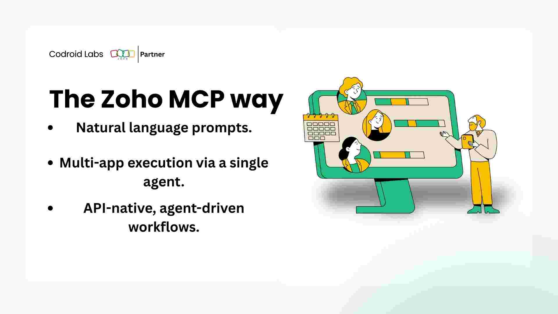 Zoho MCP integration cross-app workflow connecting Zoho Projects CRM and Books through AI agent