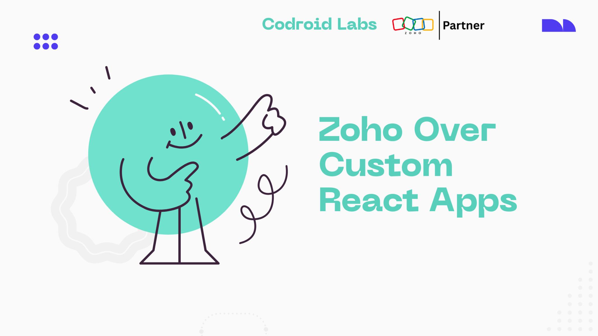 Zoho over custom React apps