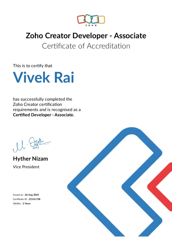 Services 11 Zoho Creator certification Codroid Labs