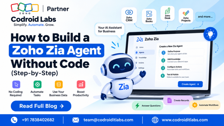 how to build zoho zia agent