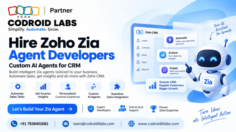 Zoho Zia Agent Developer: 7 Powerful Ways to Build Custom AI Agents for CRM 1 zoho zia agent developer