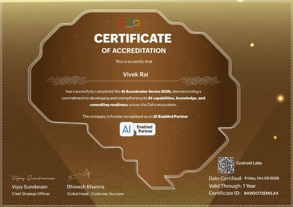 AI Zoho Partner Codroid Labs