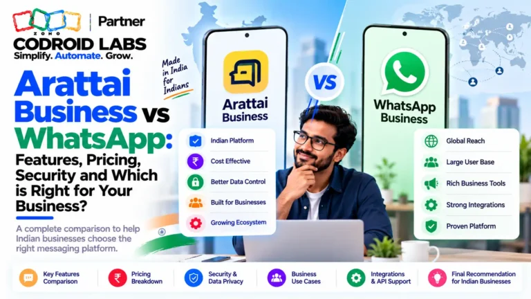 Arattai Business vs whatsapp codroid labs