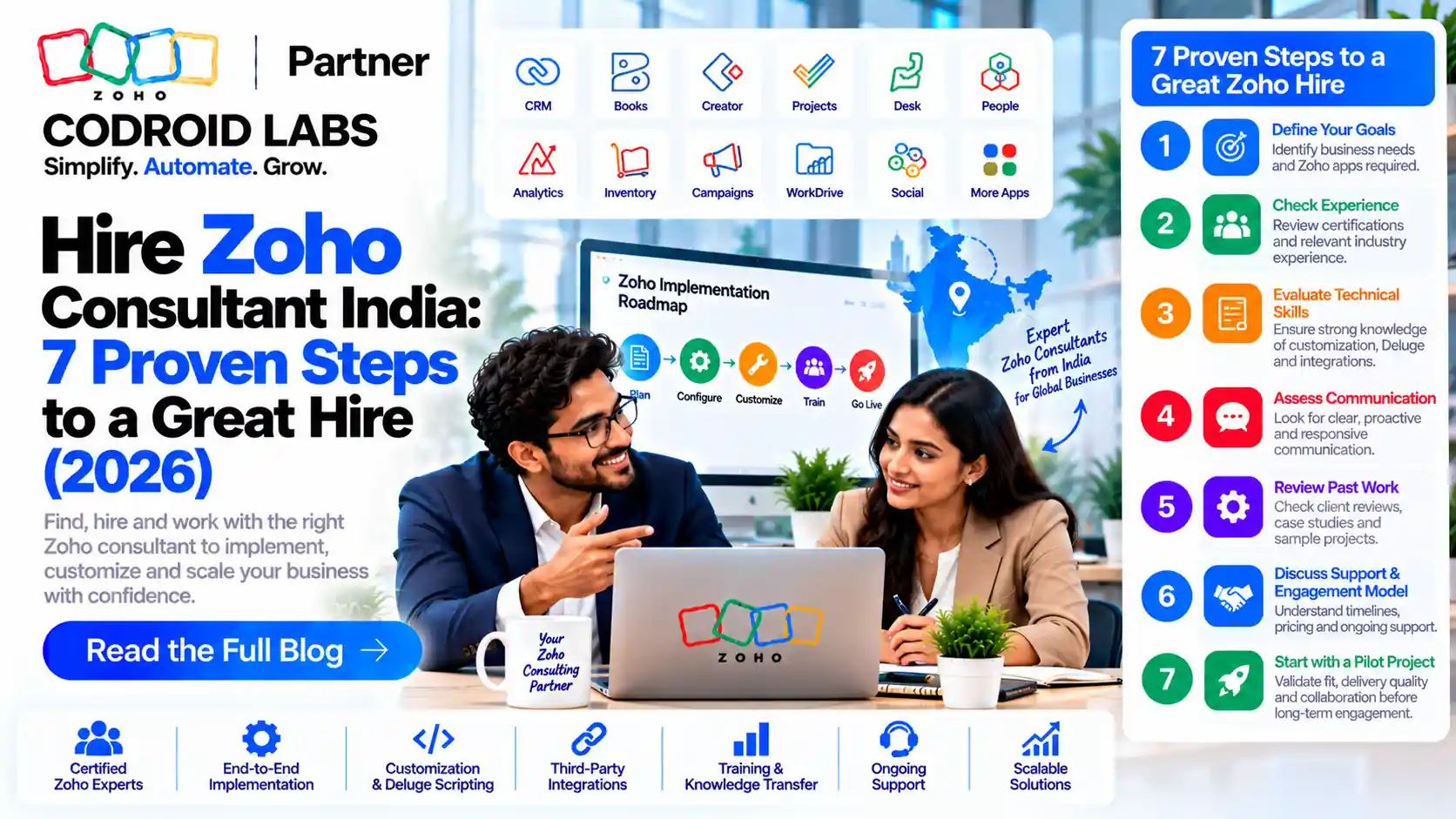 Hire Zoho Consultant India: 7 Proven Steps to a Great Hire (2026) 1 Hire Zoho developer Codroid labs