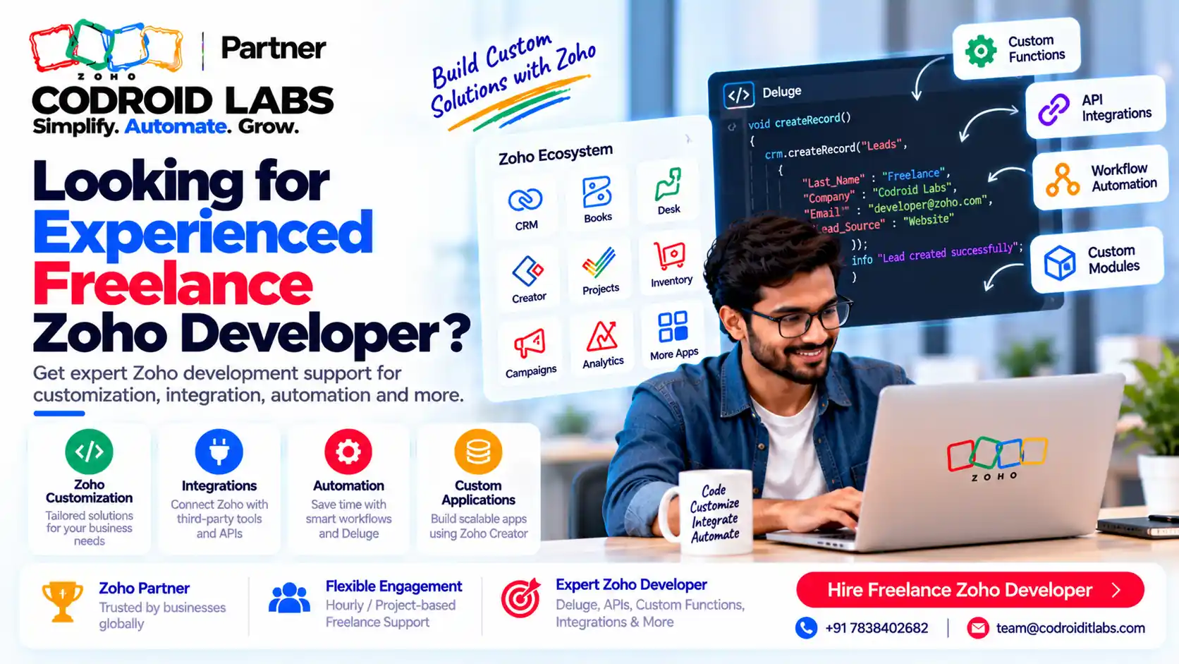 Looking experienced freelancer developer codroid Labs