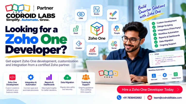 Looking for a Zoho one developer Codroid Labs