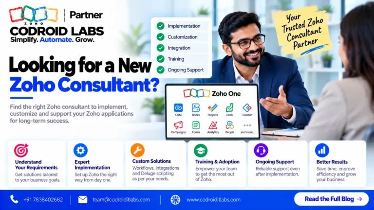 Looking for a new Zoho consultant codroid labs