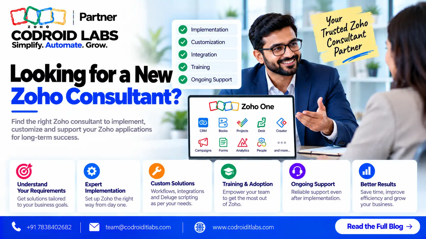 Zoho Consultant Switch: 9 Proven Handover Steps for a Smooth Move 1 Looking for a new Zoho consultant codroid labs
