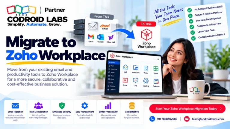 Migrate to Zoho workplace codroid labs