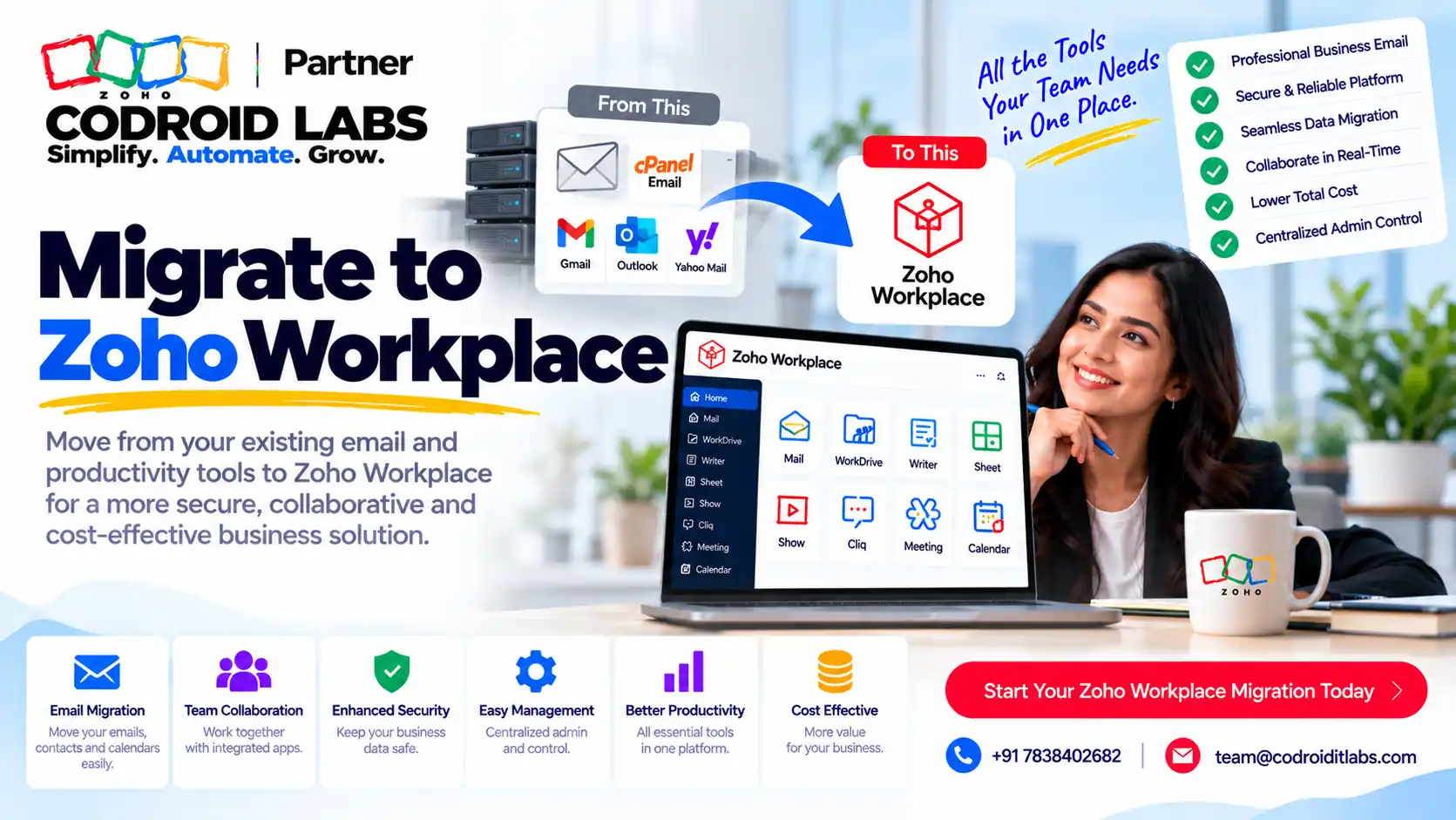 Migrate to Zoho workplace codroid labs