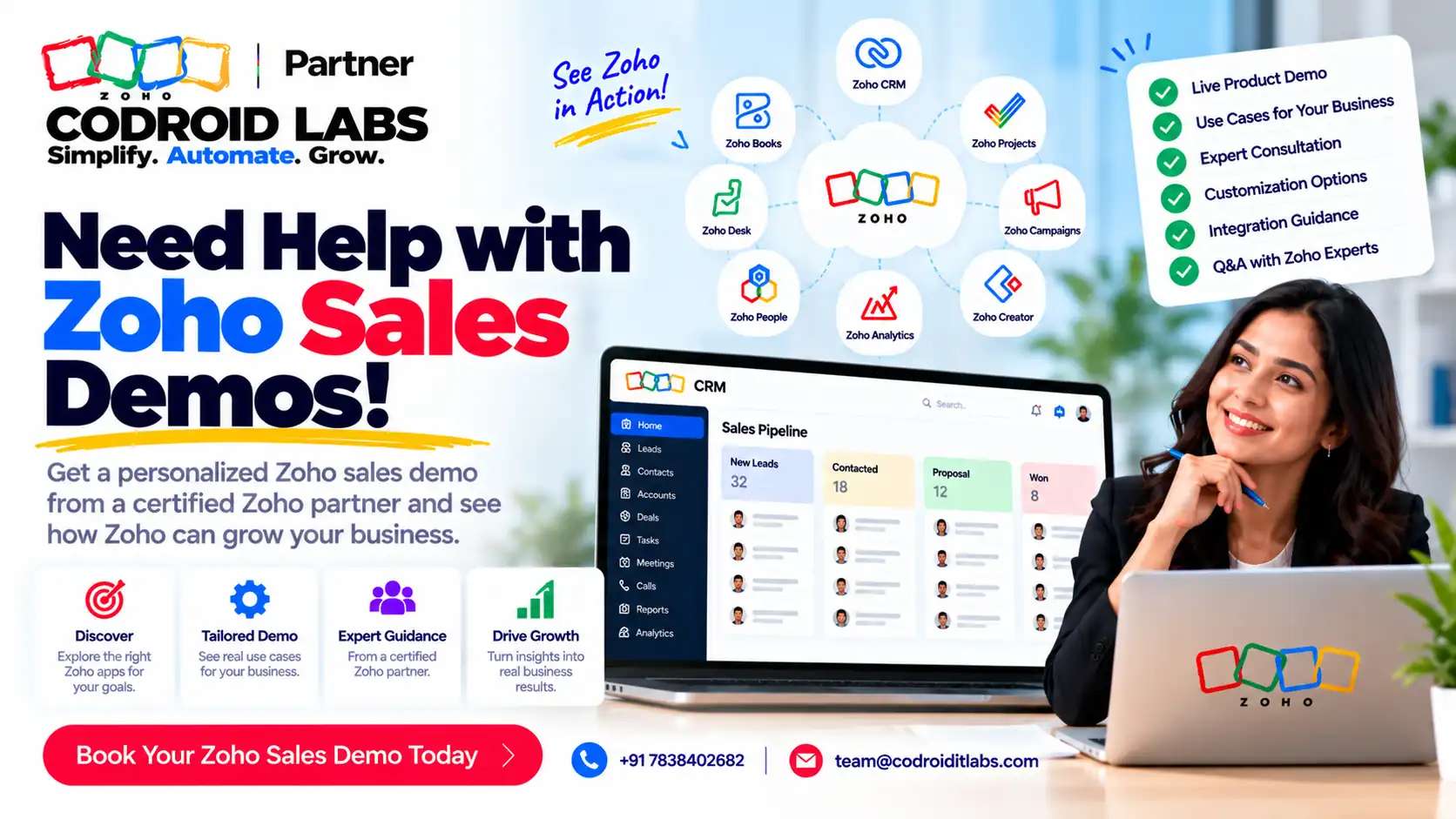 Need demo of Zoho product codroid Labs