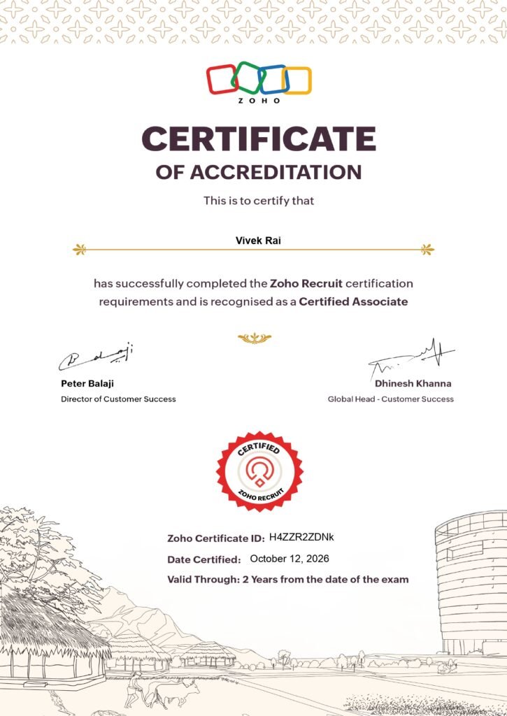 Recruit Certificate Codroid Labs certificate
