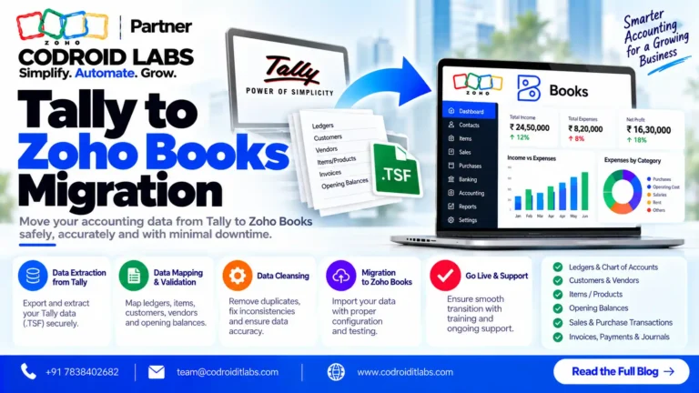 Tally to Zoho Book Migration codroid labs