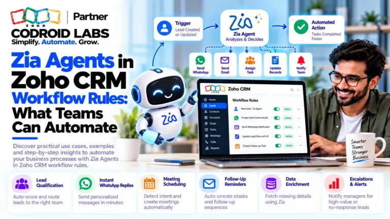 Zia Agent in Zoho crm Codroid Labs