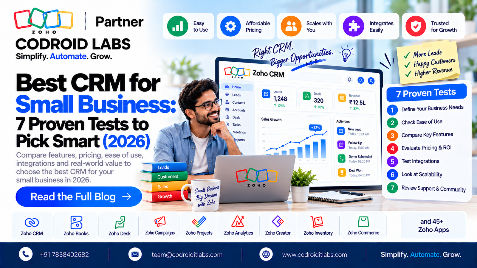 Best CRM for Small Business: 7 Proven Tests to Pick Smart (2026) 1 Zoho CRM Guide for Small Businesses