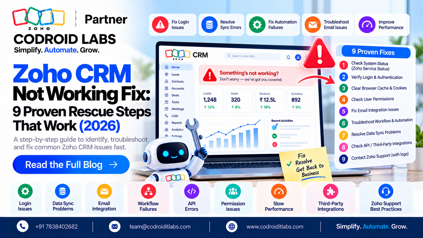 Zoho CRM Troubleshooting Guide Banner