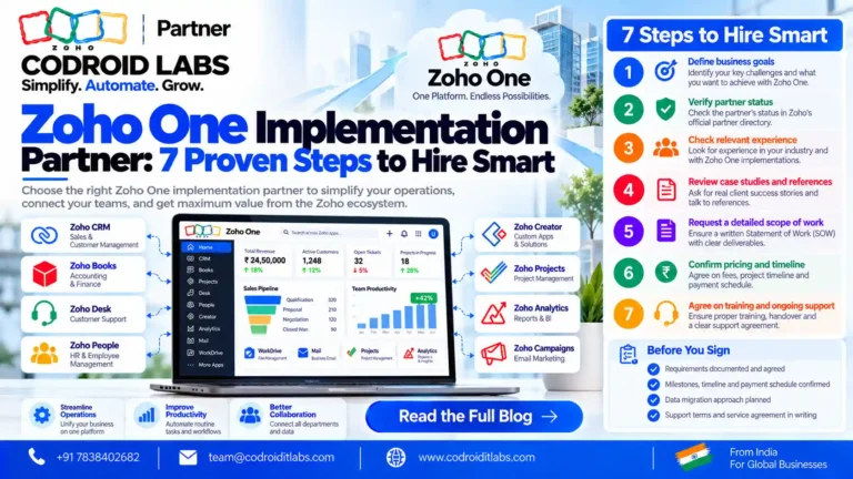 Zoho One implimenation partner codroid labs