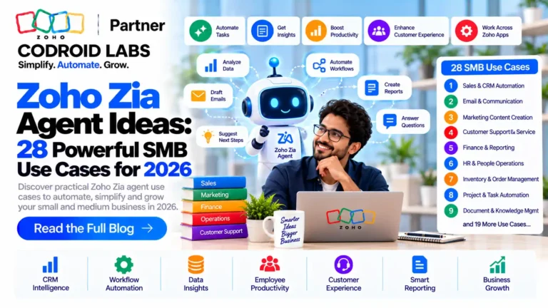 Zoho Zia SMB Use Cases 2026 Codroid labs
