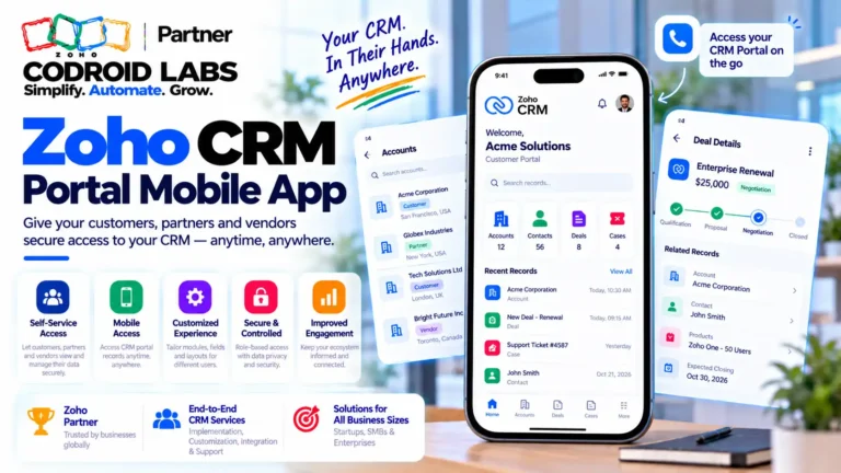Zoho crm Portal Mobile Application codroid labs