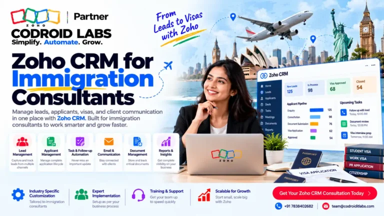 Zoho crm for impigration company codroid labs