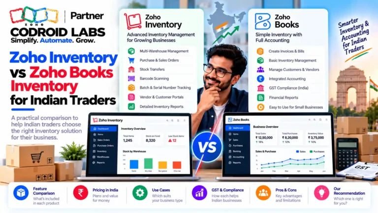 Zoho inventory vs zoho books inventory Codroid Labs