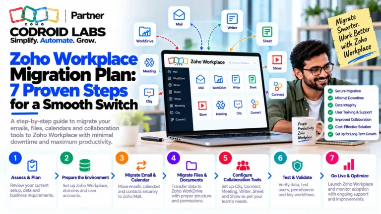 Zoho Workplace Migration Plan: 7 Proven Steps for a Smooth Switch 1 Zoho workplace Migration plan Codroid labs
